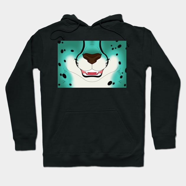 Teal Cheetah Mask Hoodie by KeishaMaKainn